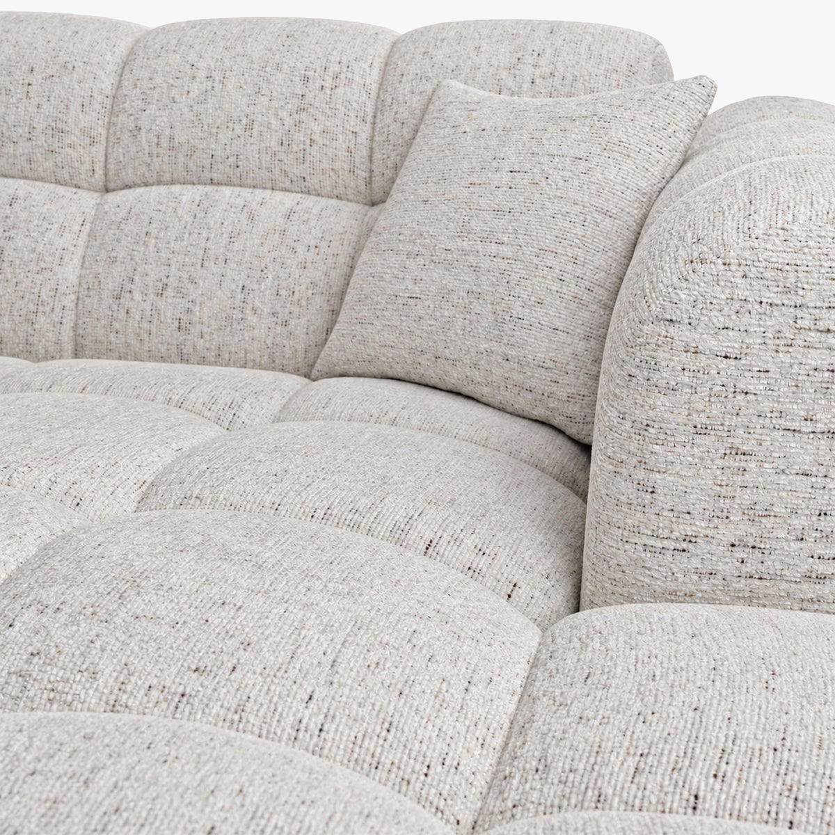 RUBY Canapé d'angle en tissu beige - Angle droit - Mobilier Deco