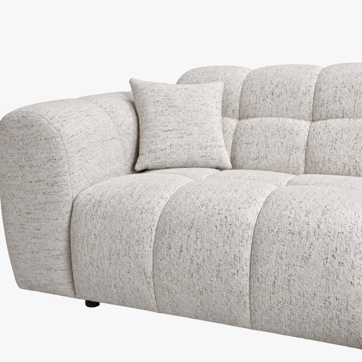 RUBY Canapé d'angle en tissu beige - Angle droit - Mobilier Deco