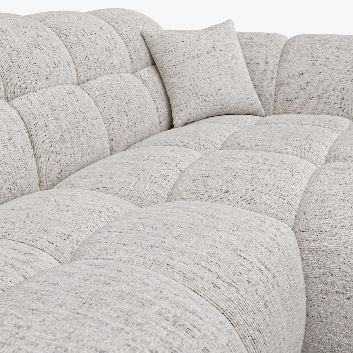 RUBY Canapé d'angle en tissu beige - Angle droit - Mobilier Deco