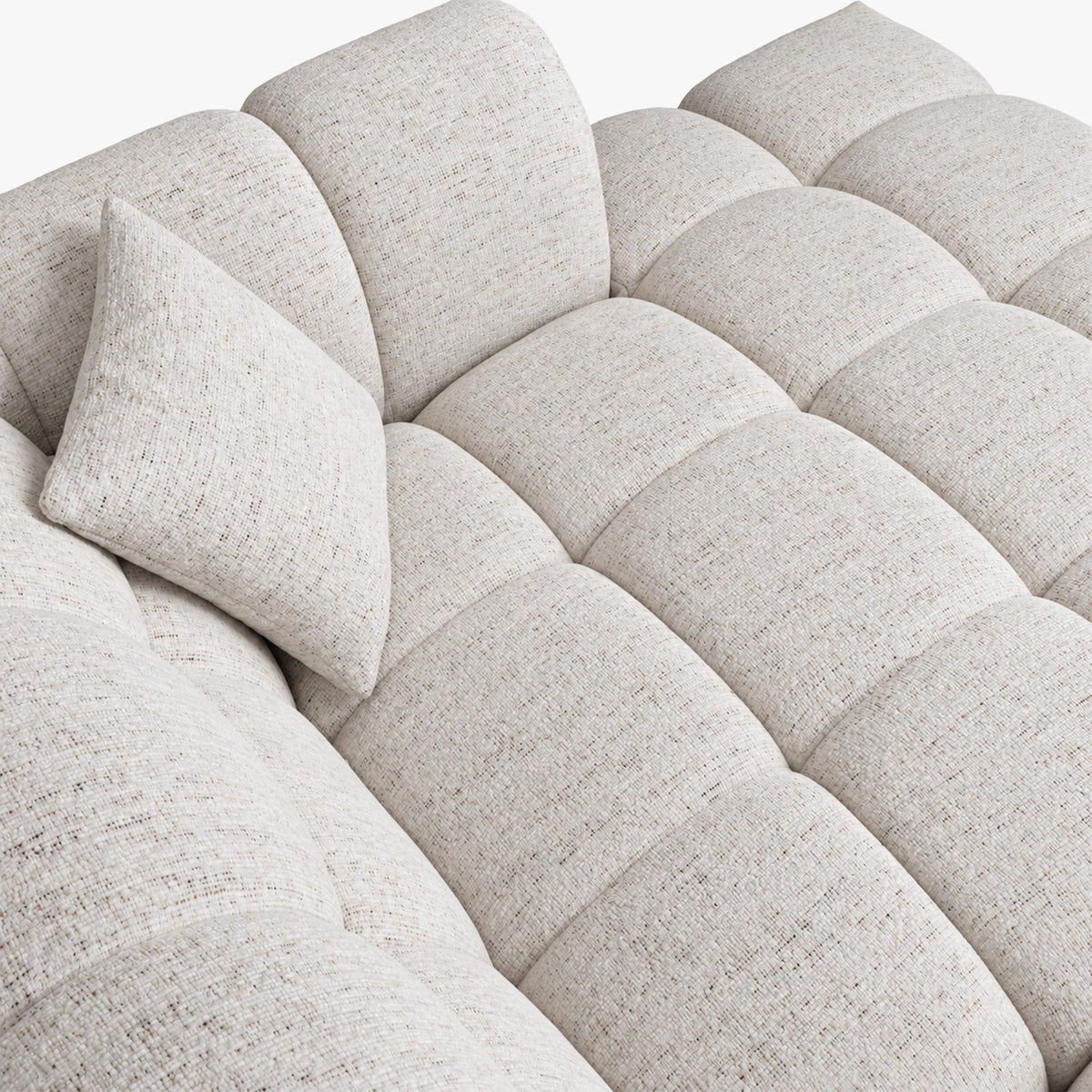 RUBY Canapé d'angle en tissu beige - Angle droit - Mobilier Deco