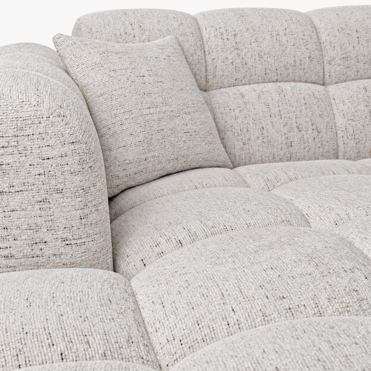 RUBY Canapé d'angle en tissu beige - Angle gauche - Mobilier Deco