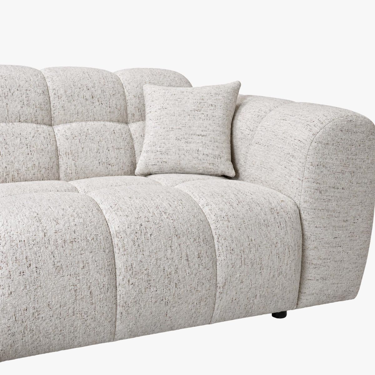 RUBY Canapé d'angle en tissu beige - Angle gauche - Mobilier Deco