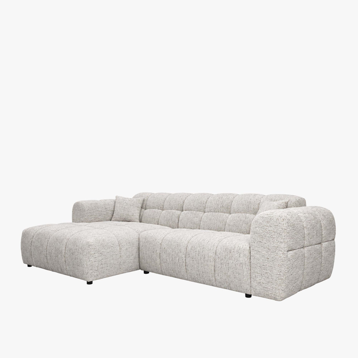 RUBY Canapé d'angle en tissu beige - Angle gauche - Mobilier Deco