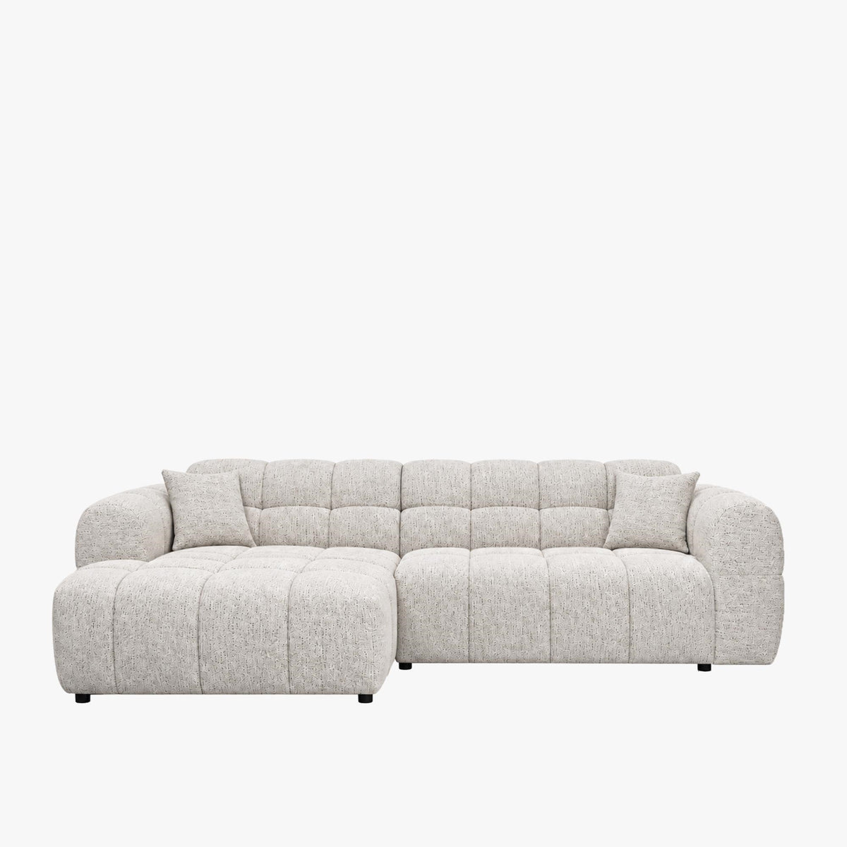 RUBY Canapé d'angle en tissu beige - Angle gauche - Mobilier Deco