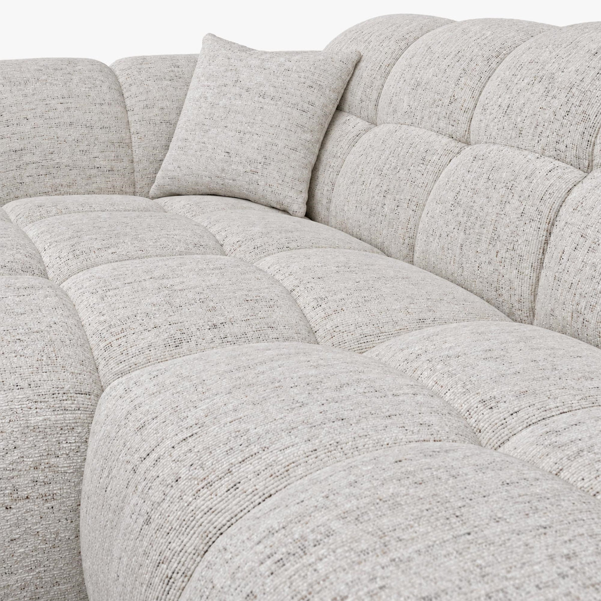 RUBY Canapé d'angle en tissu beige - Angle gauche - Mobilier Deco