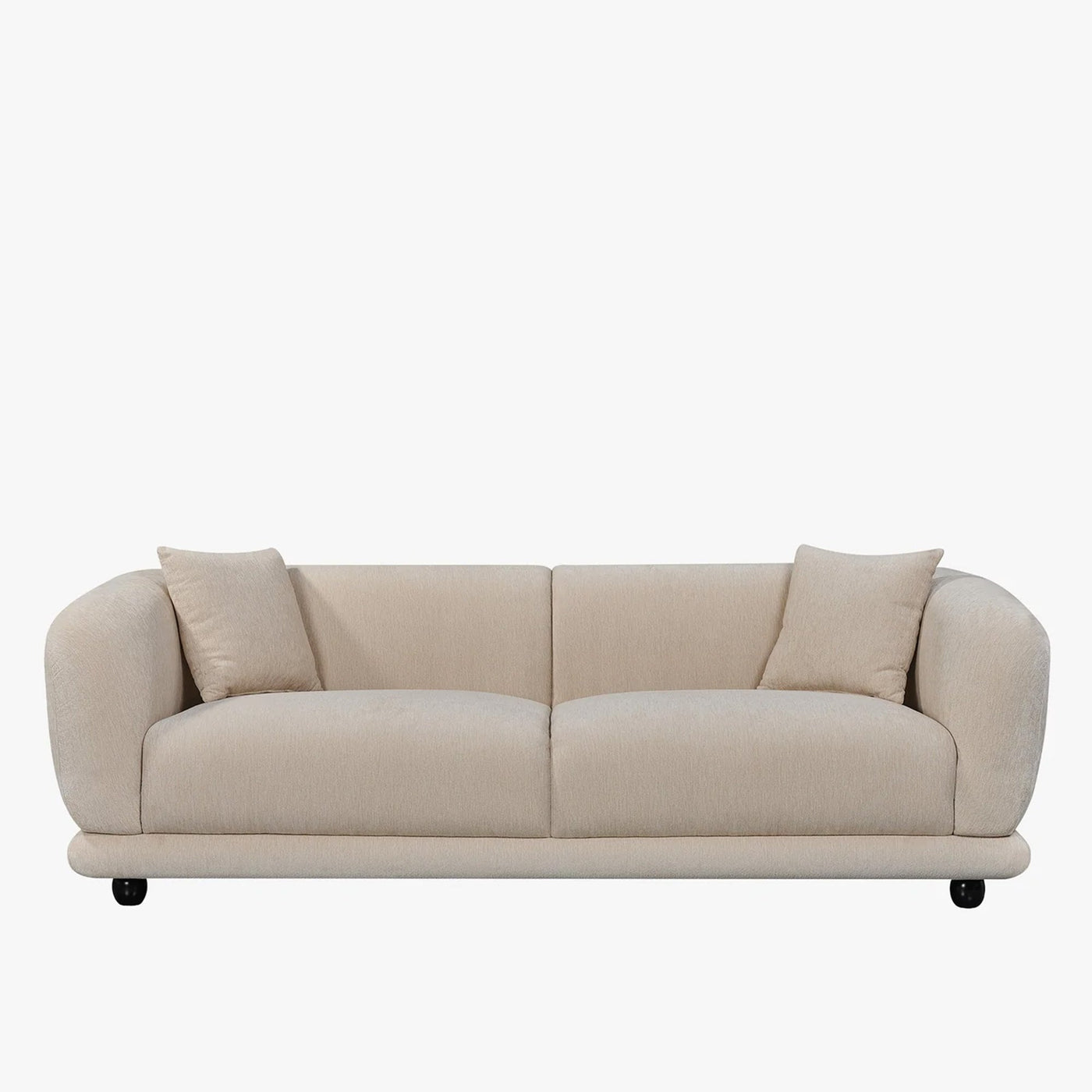 RUMY Canapé 3 places en tissu beige - Canapés fixes - Mobilier Deco