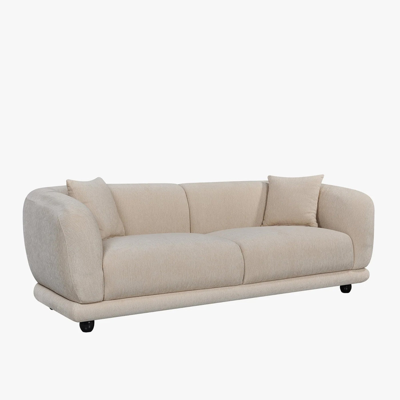 RUMY Canapé 3 places en tissu beige - Canapés fixes - Mobilier Deco