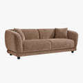 RUMY Canapé 3 places en tissu taupe