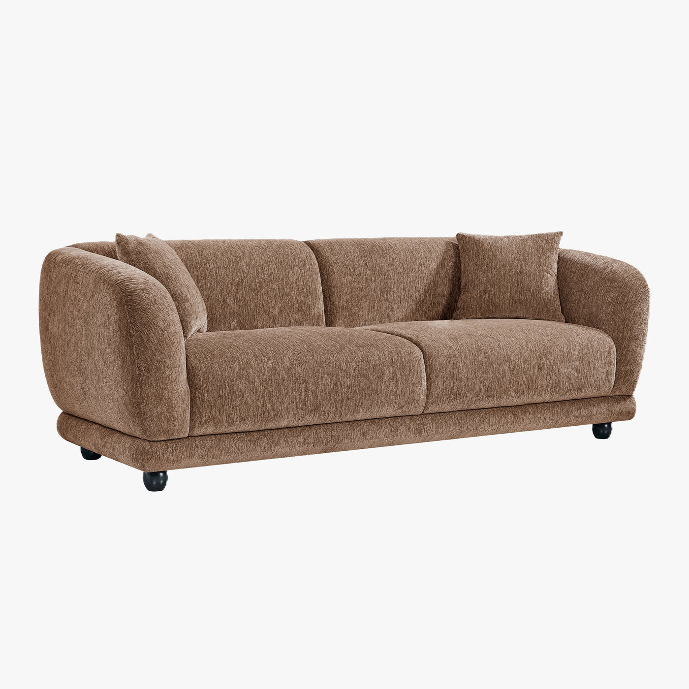 RUMY Canapé 3 places en tissu taupe - Canapés fixes - Mobilier Deco