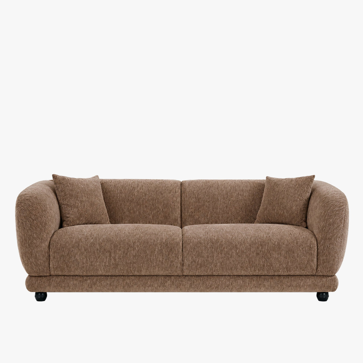 RUMY Canapé 3 places en tissu taupe - Canapés fixes - Mobilier Deco