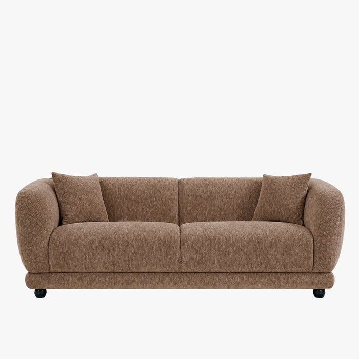 RUMY Canapé 3 places en tissu taupe