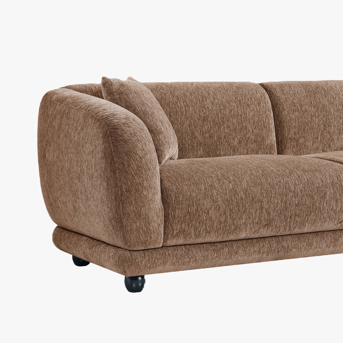 RUMY Canapé 3 places en tissu taupe - Canapés fixes - Mobilier Deco