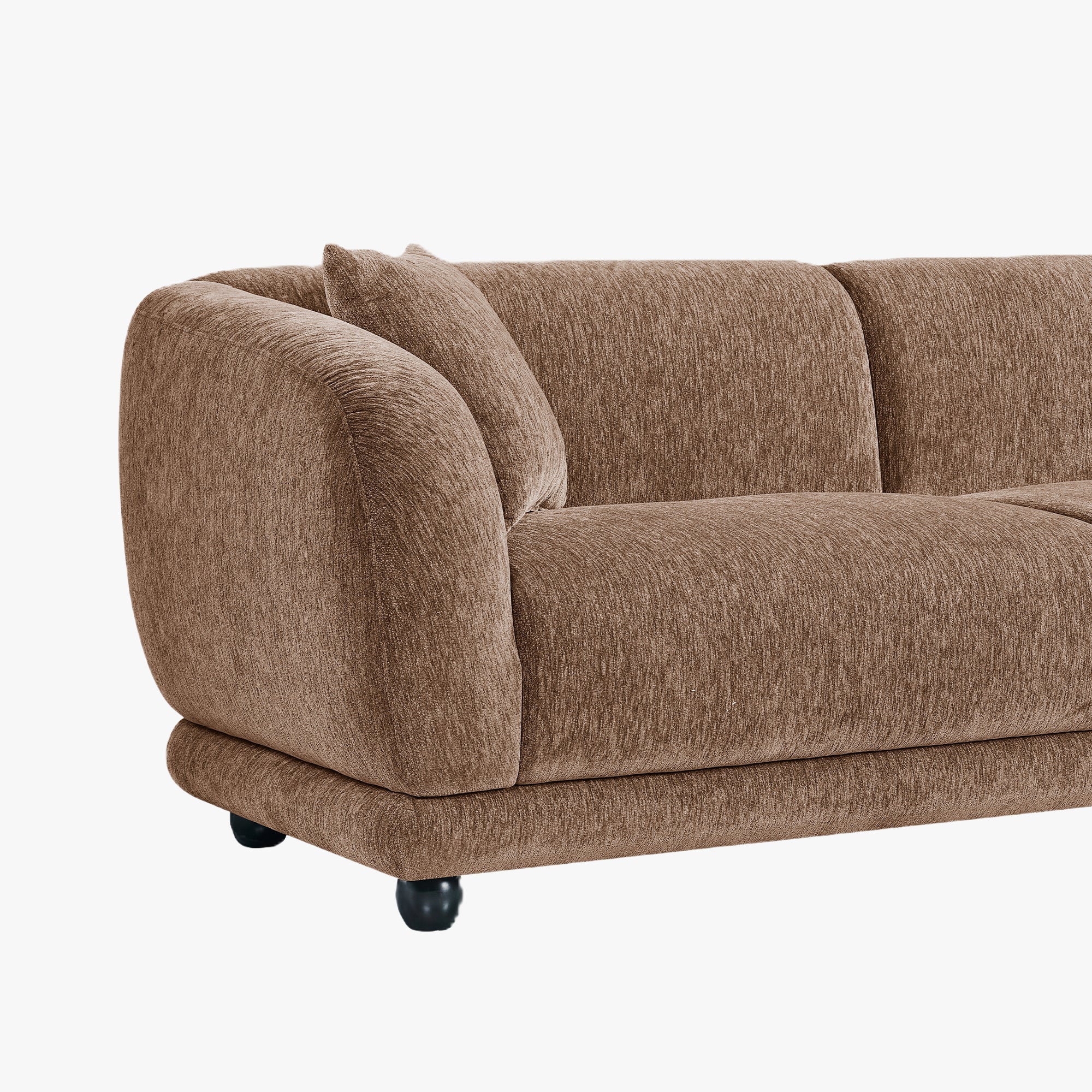 RUMY Canapé 3 places en tissu taupe - Canapés fixes - Mobilier Deco