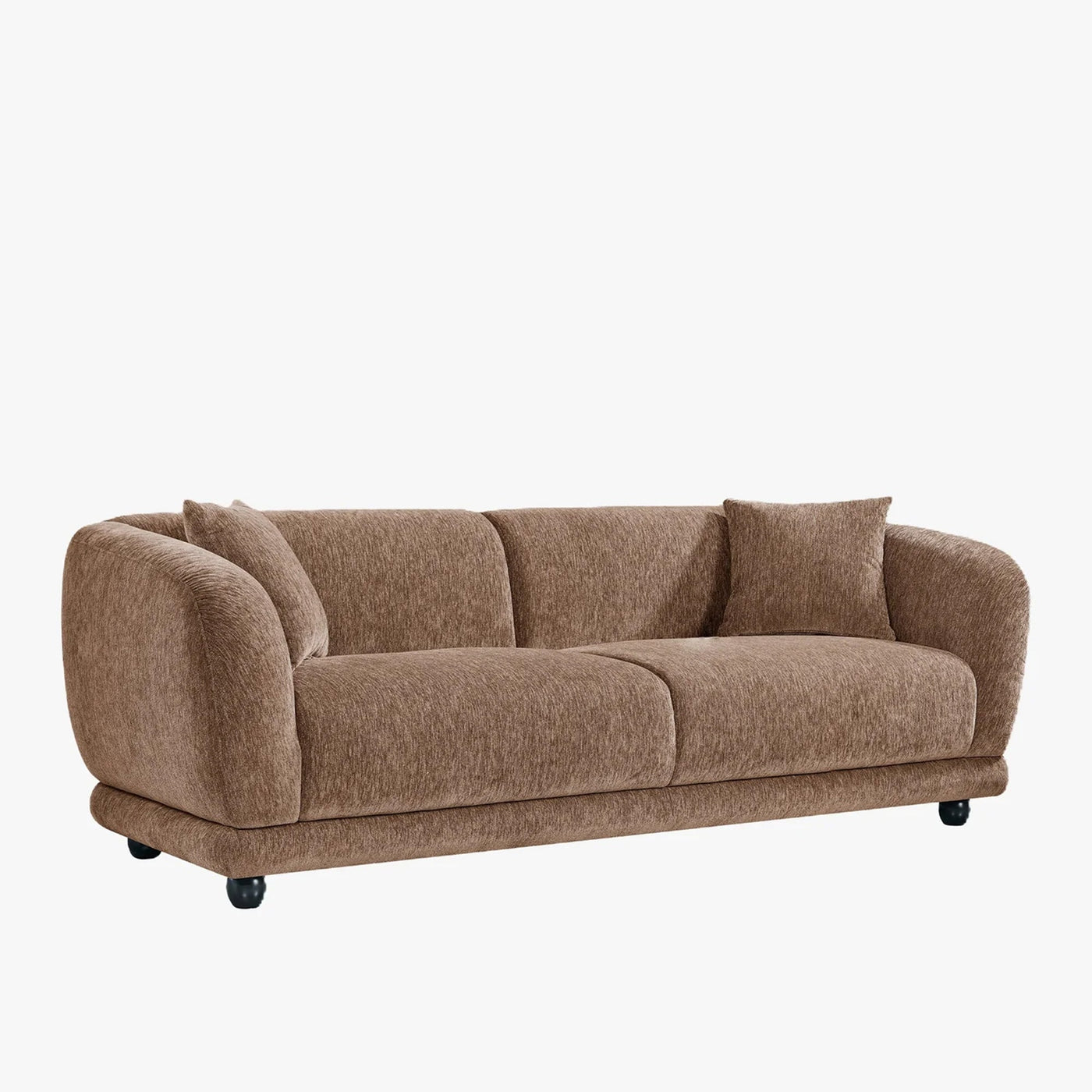 RUMY Canapé 3 places en tissu taupe - Canapés fixes - Mobilier Deco