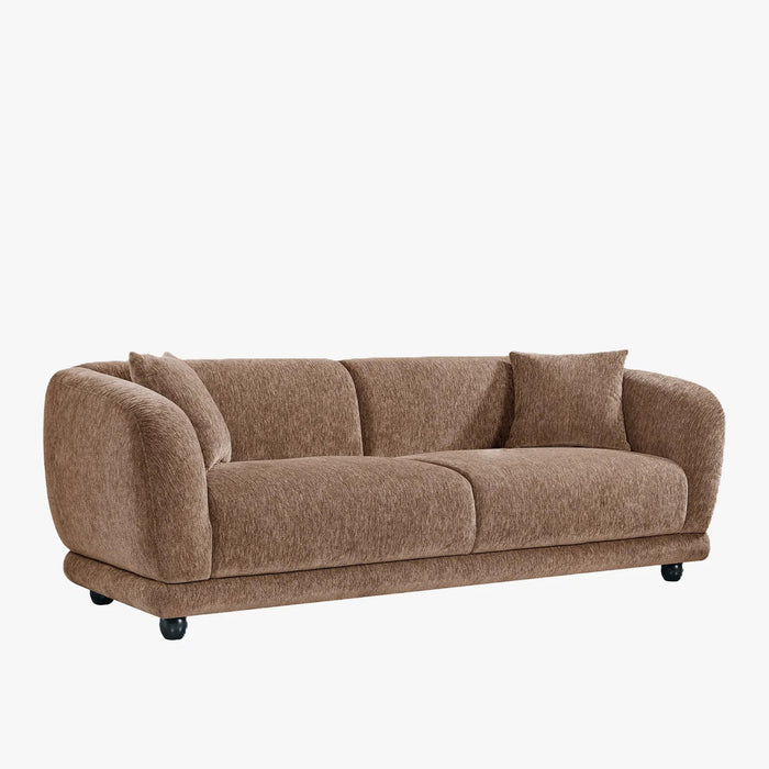 RUMY Canapé 3 places en tissu taupe