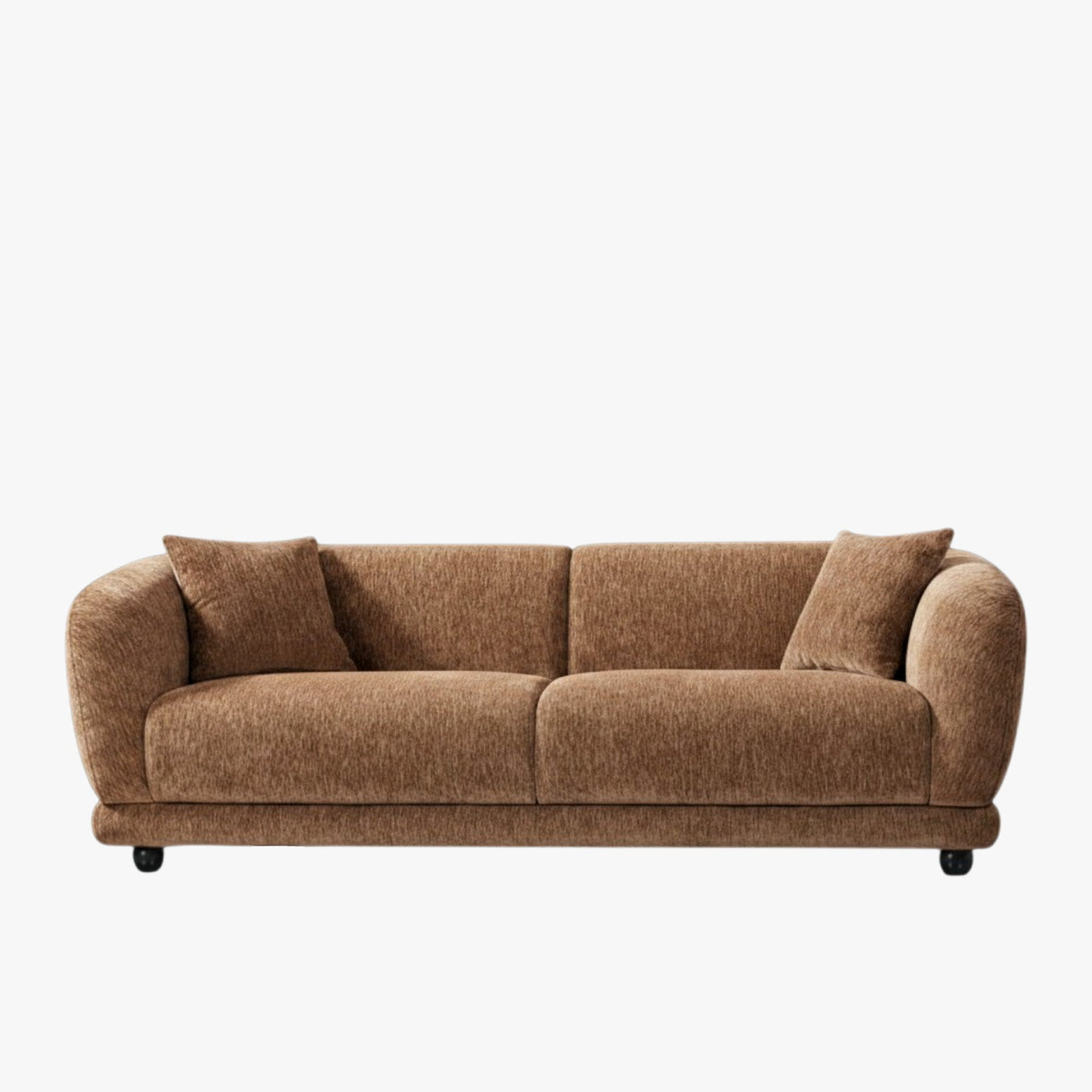 RUMY Canapé 3 places en tissu taupe foncé - Canapés fixes - Mobilier Deco