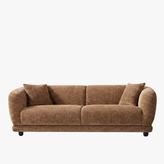 RUMY Canapé 3 places en tissu taupe foncé