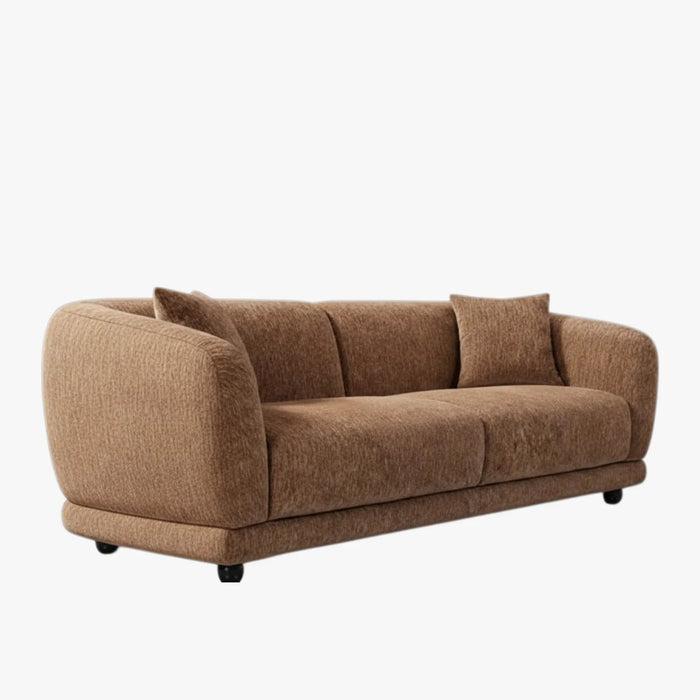 RUMY Canapé 3 places en tissu taupe foncé