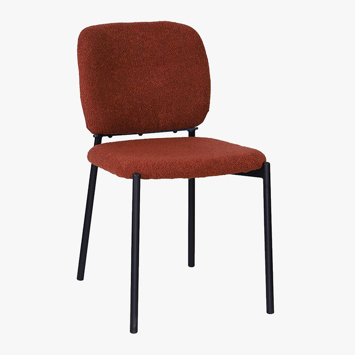 SAFIA Lot de 2 chaises en tissu rouille piètement métal noir