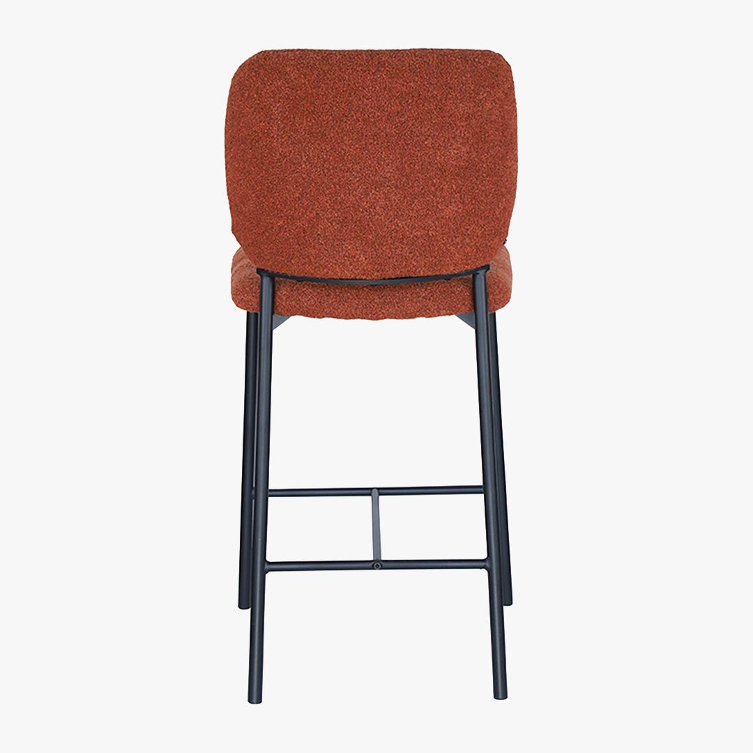 SAFIA Lot de 2 tabourets tissu rouille piètement métal noir - Tabourets - Mobilier Deco