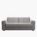 SAMINA Canapé 3 places convertible en tissu bouclette gris matelas Memory 14 cm
