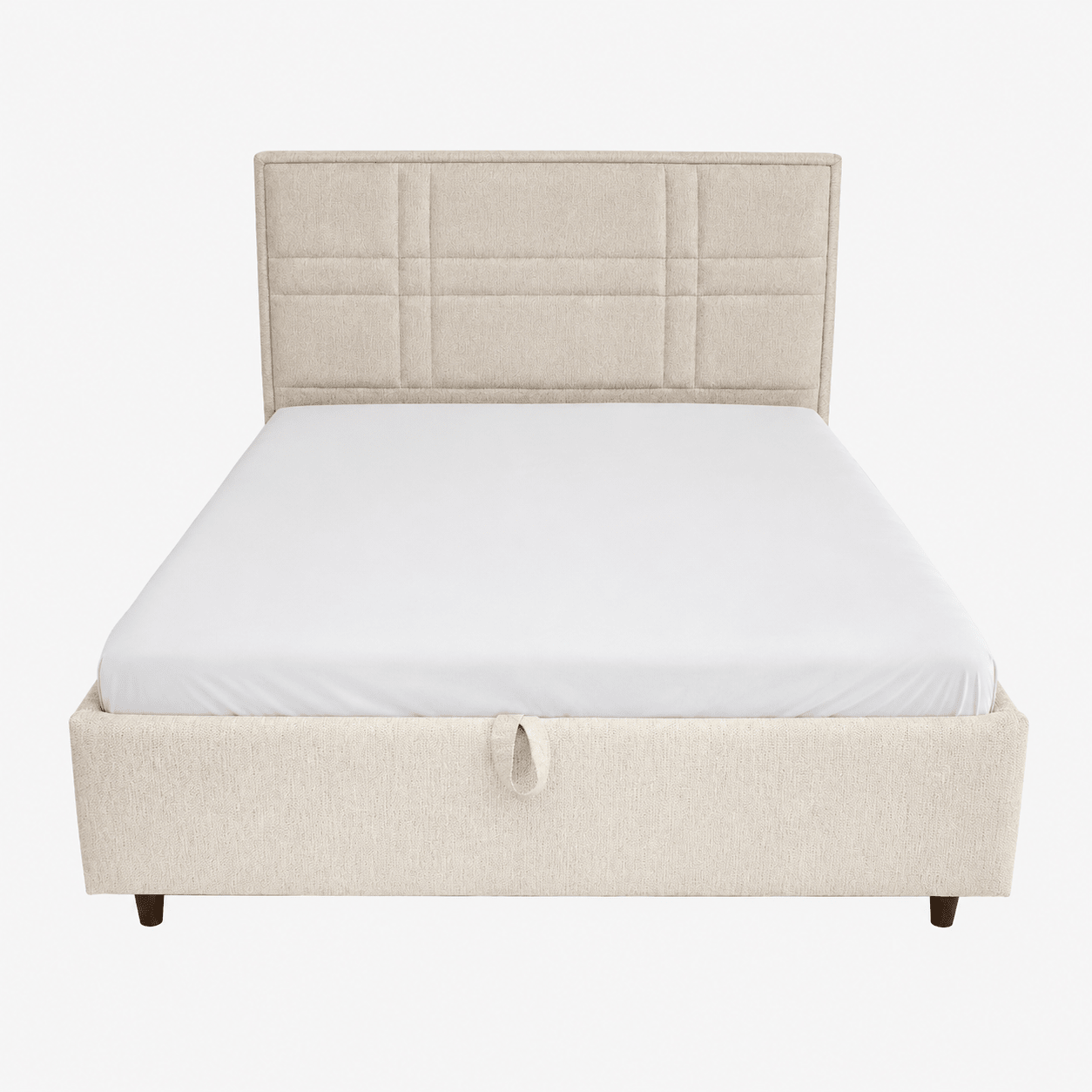 SANEL Lit double en tissu beige avec coffre 140x190 cm - Lits - Mobilier Deco