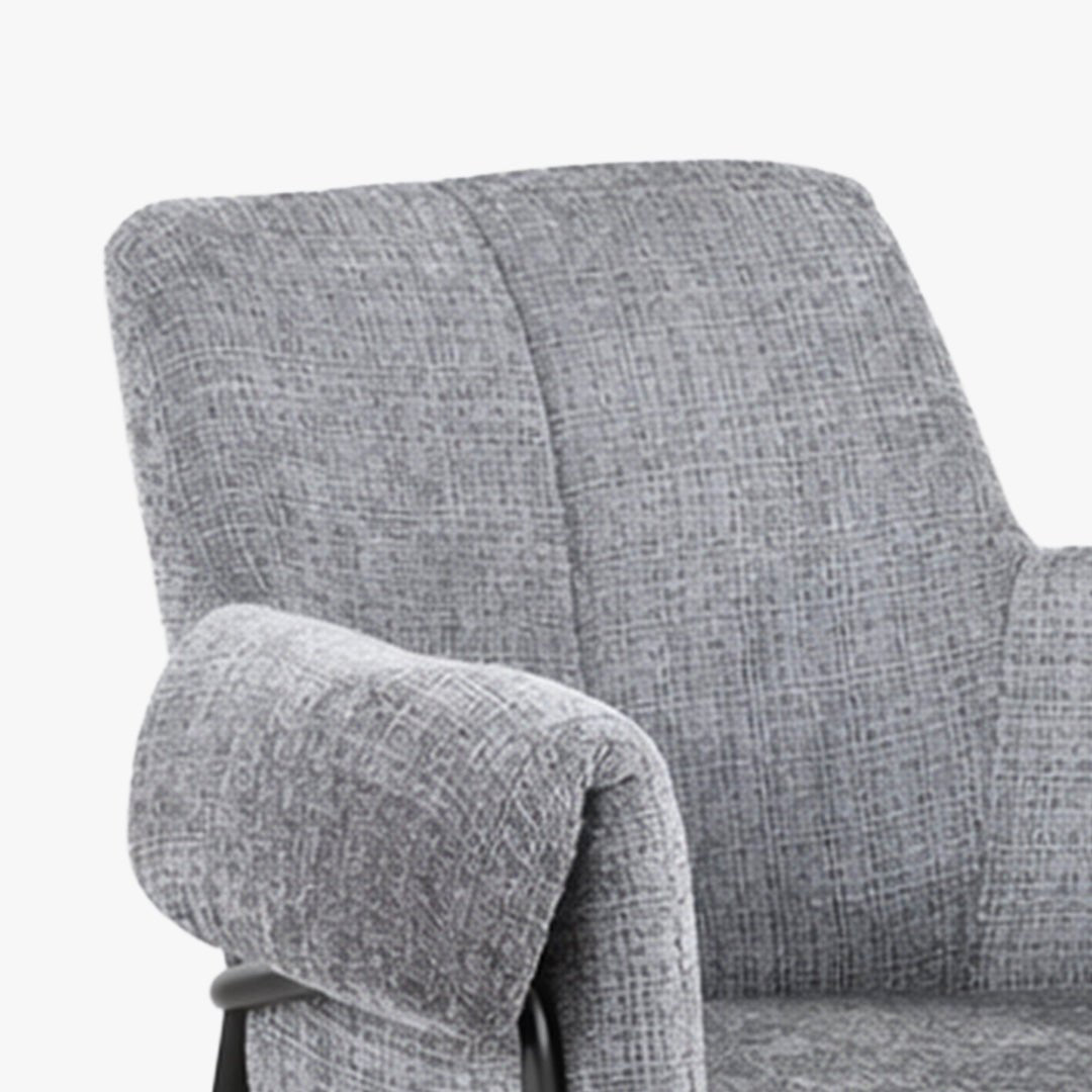 SARA Chaise en tissu gris clair pieds en métal noir - Chaise de repas - Mobilier Deco