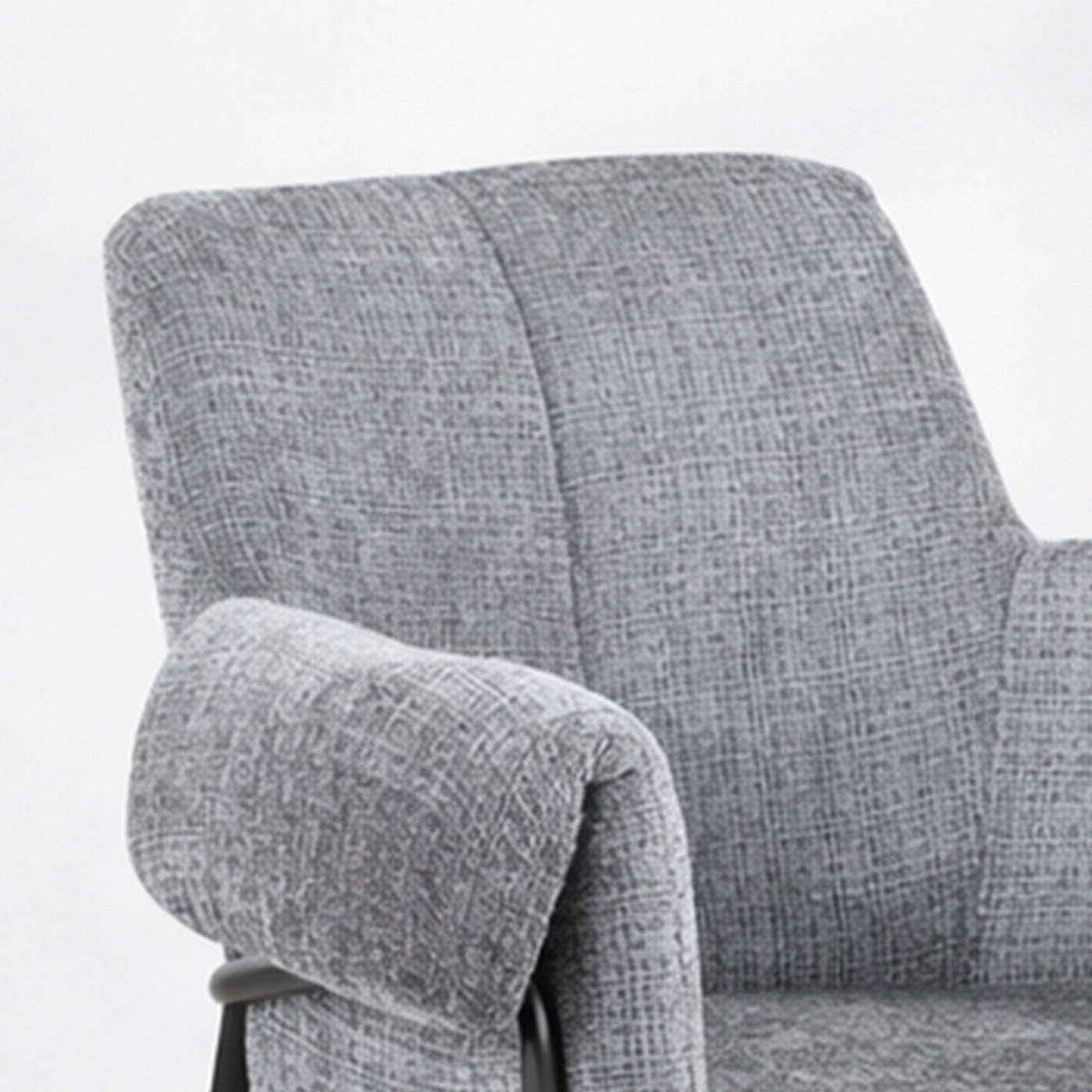 SARA Chaise en tissu gris clair pieds en métal noir