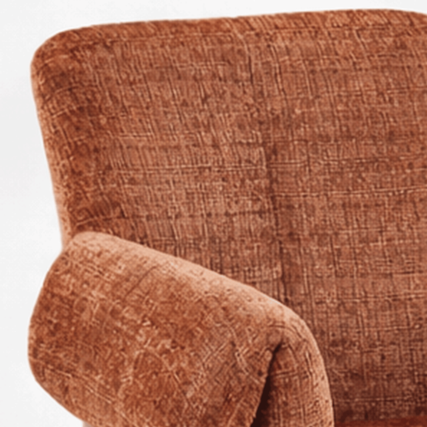 SARA Chaise en tissu terracotta pieds en métal noir
