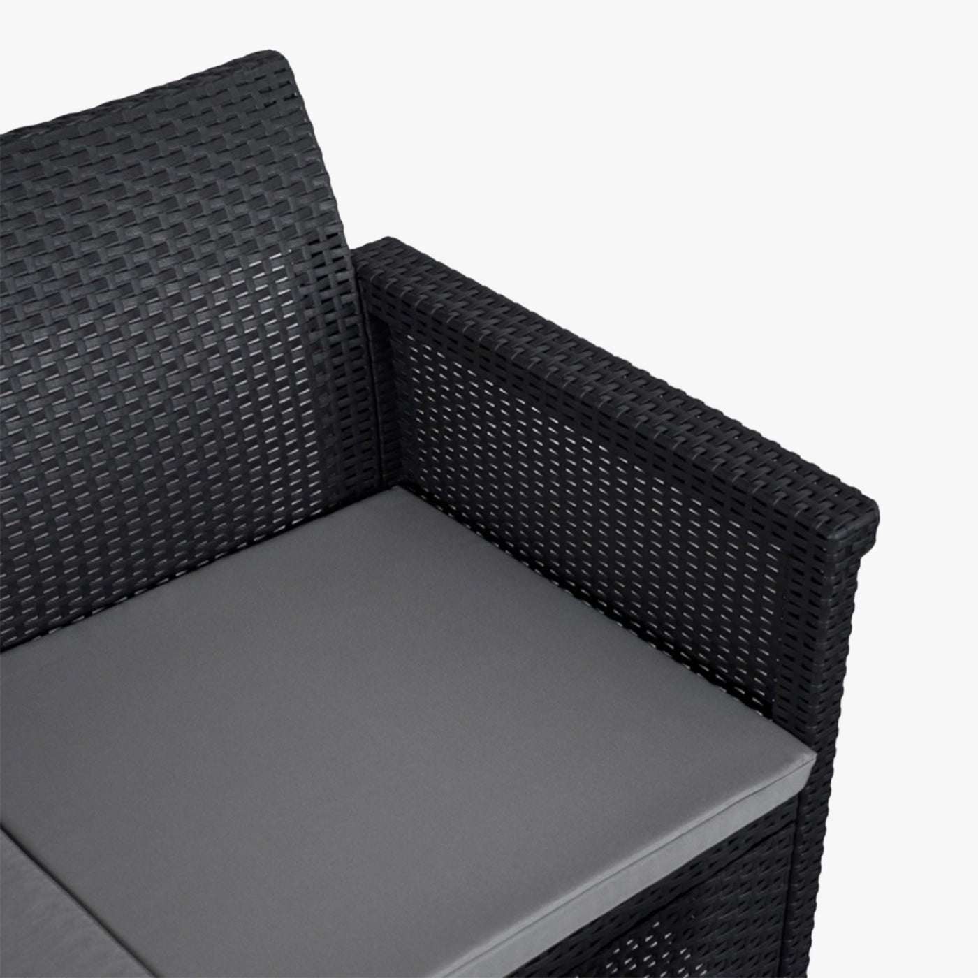 SAVIO Ensemble de mobilier de jardin 5 places avec table noir - Mobilier de jardin - Mobilier Deco