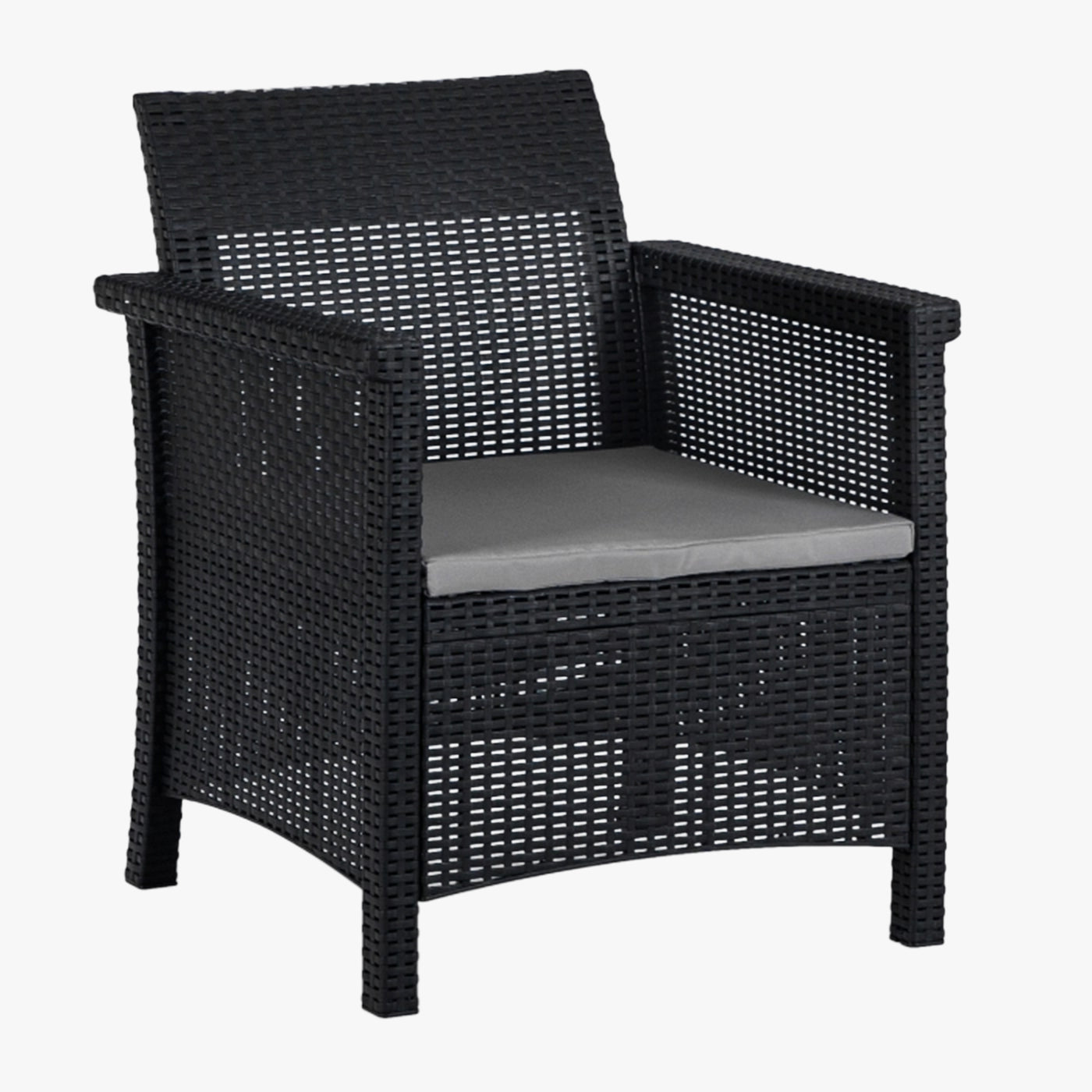 SAVIO Ensemble de mobilier de jardin 5 places avec table noir