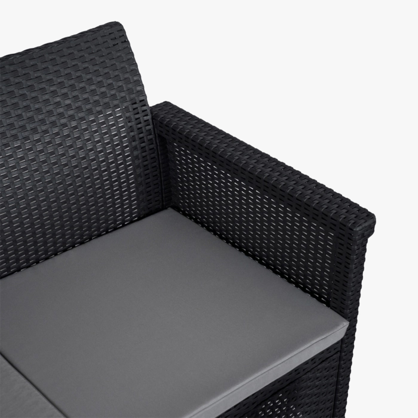 SAVIO Ensemble de mobilier de jardin 5 places avec table noir