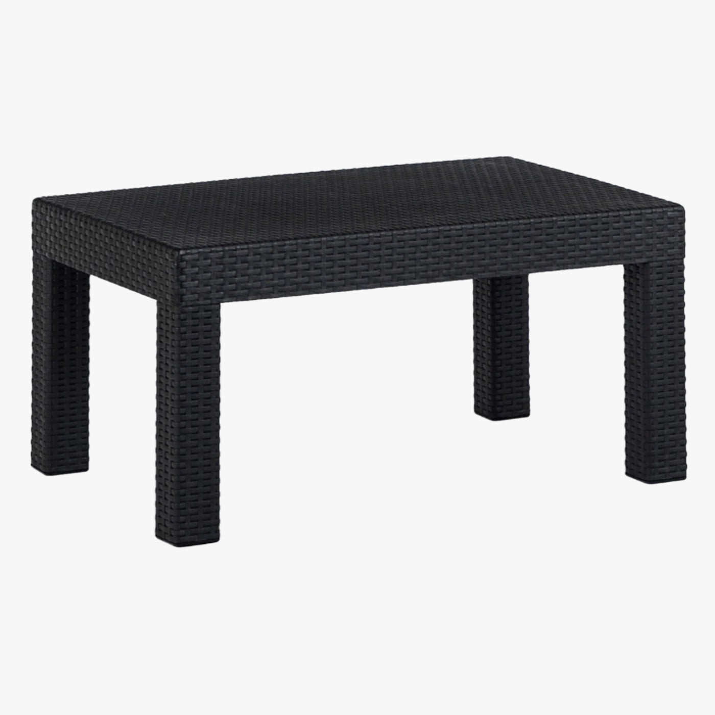 SAVIO Ensemble de mobilier de jardin 5 places avec table noir