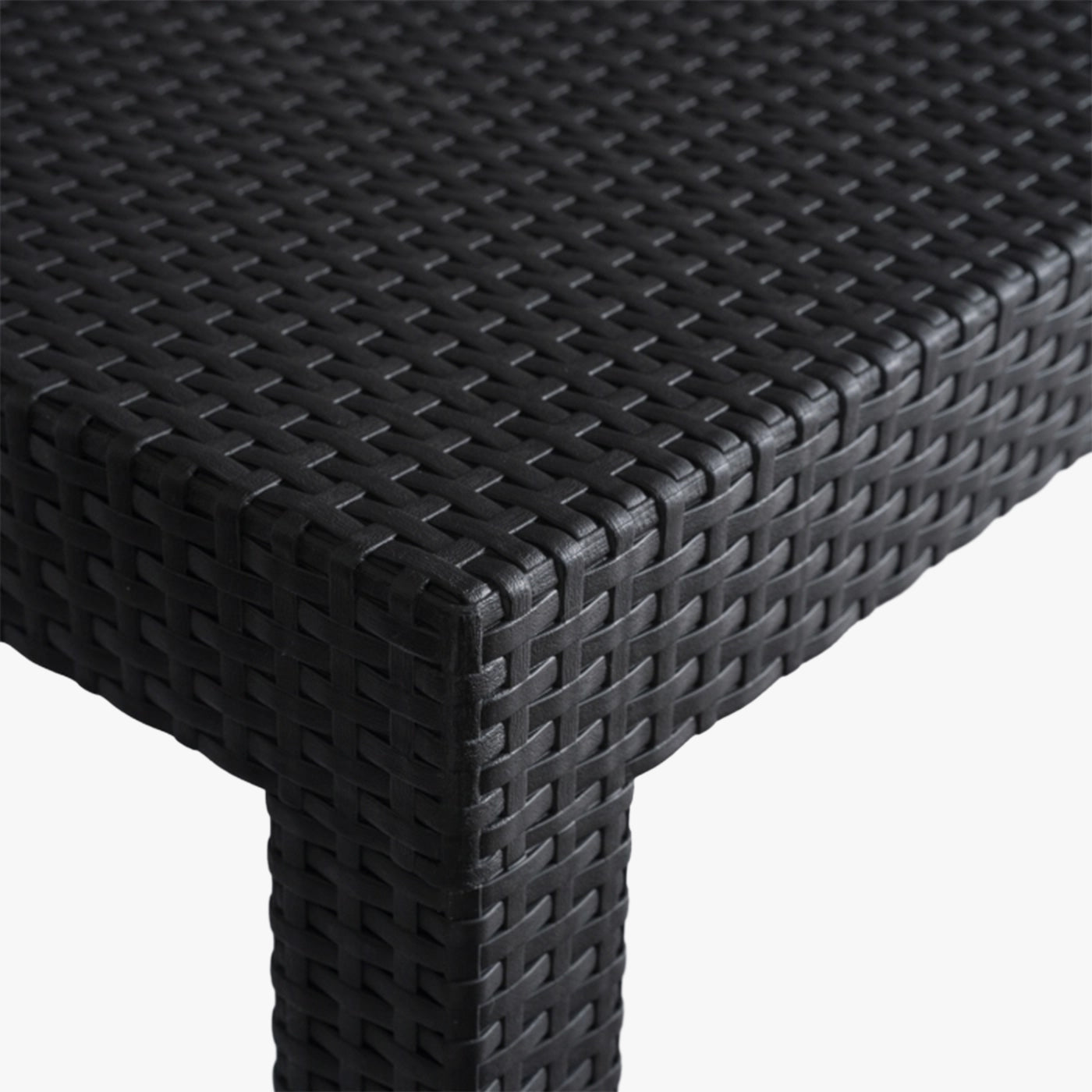 SAVIO Ensemble de mobilier de jardin 5 places avec table noir