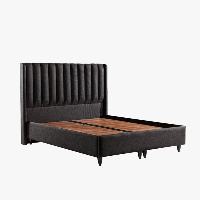 SAYA Lit coffre en tissu noir 180x200 cm