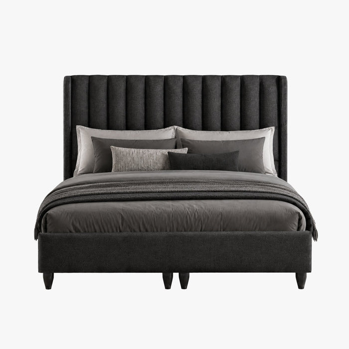 SAYA Lit coffre en tissu noir 180x200 cm