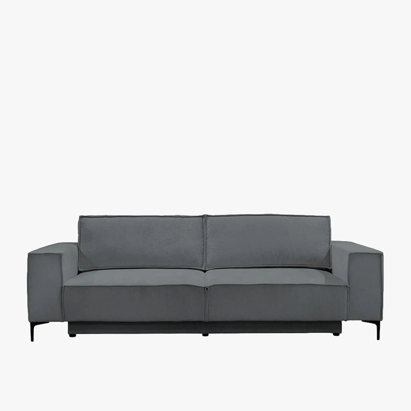 SAYLA Canapé 3 places convertible en tissu gris foncé - Canapés convertibles - Mobilier Deco