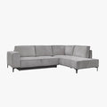 SAYLA Canapé d'angle convertible en tissu gris clair - Angle droit