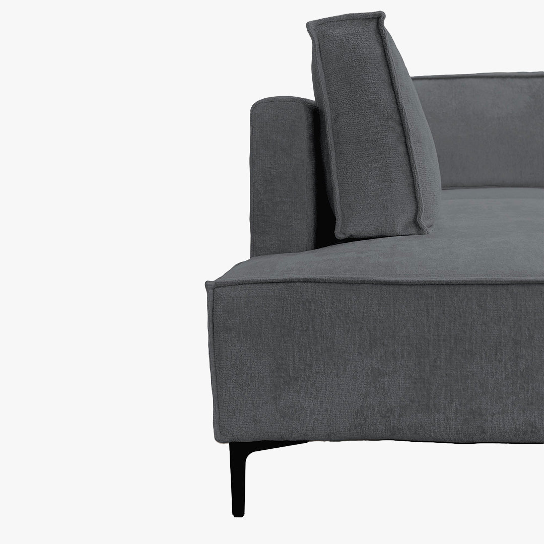 SAYLA Canapé d'angle convertible en tissu gris foncé - Angle gauche - Canapé d'angle convertible - Mobilier Deco