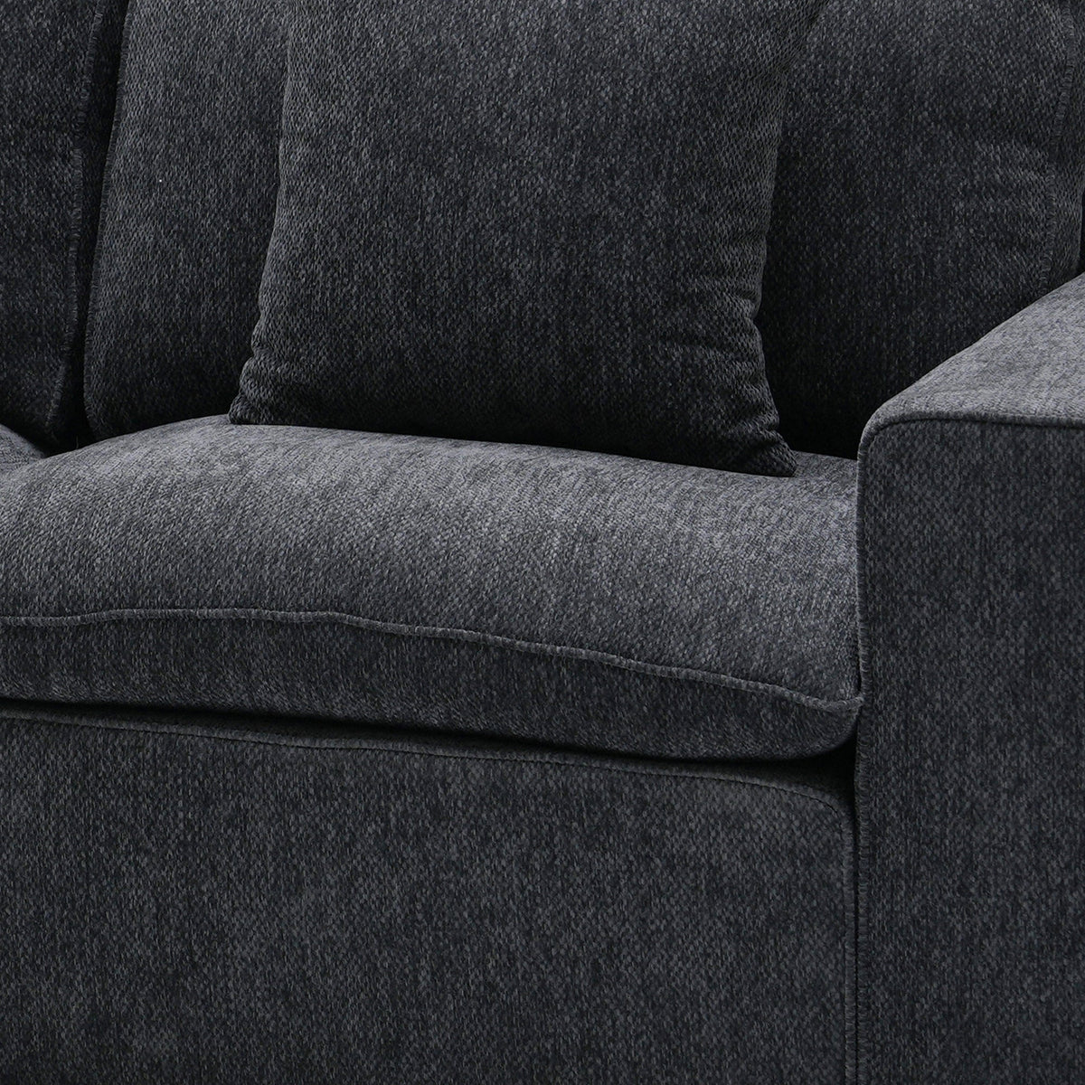 SELENIA Canapé d'angle modulable et réversible en tissu gris foncé - Canapés d'angle - Mobilier Deco