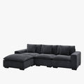 SELENIA Canapé d'angle modulable et réversible en tissu gris foncé