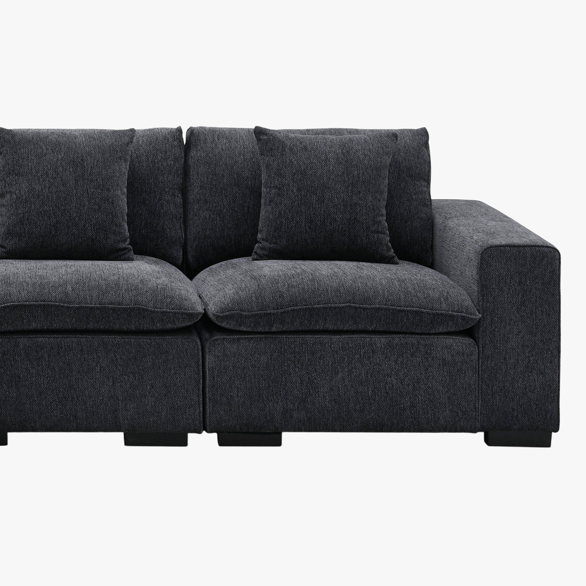 SELENIA Canapé d'angle modulable et réversible en tissu gris foncé - Canapés d'angle - Mobilier Deco