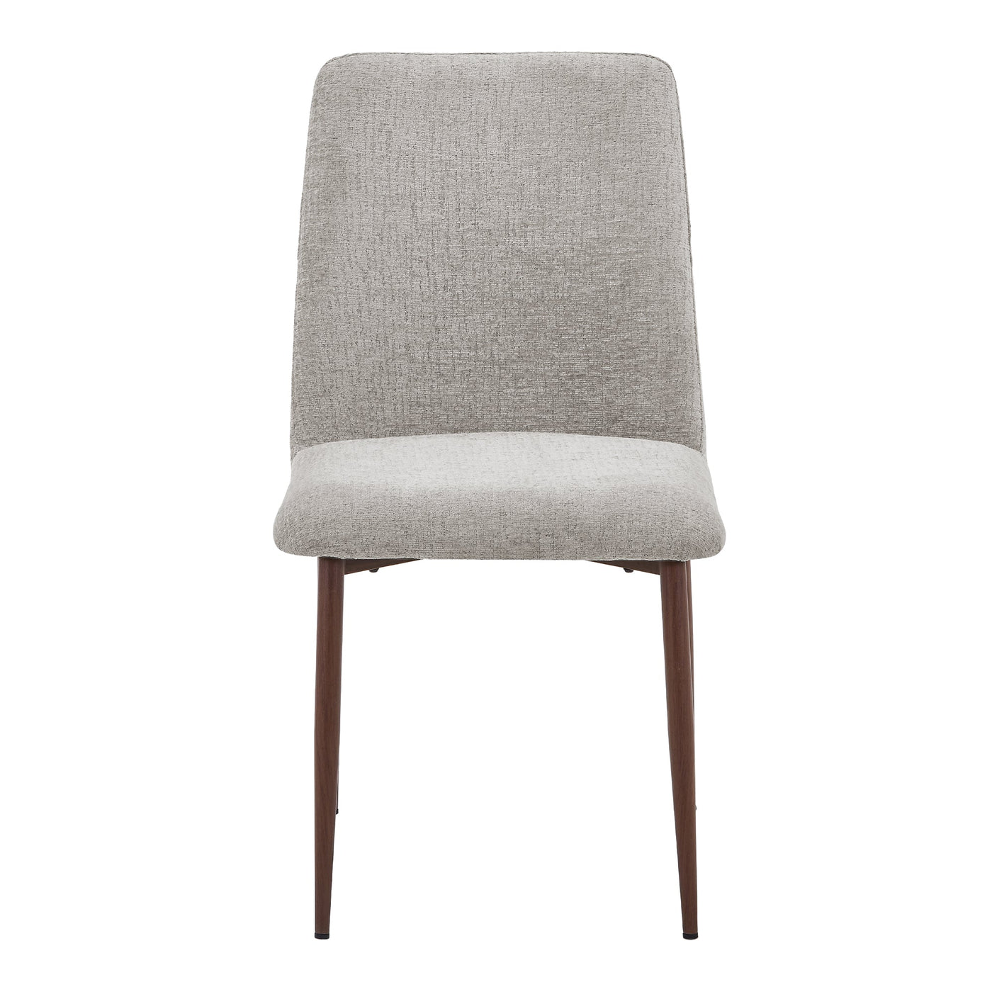 SELIA Lot de 2 chaises en tissu taupe clair pieds couleur bois foncé - Chaise de repas - Mobilier Deco