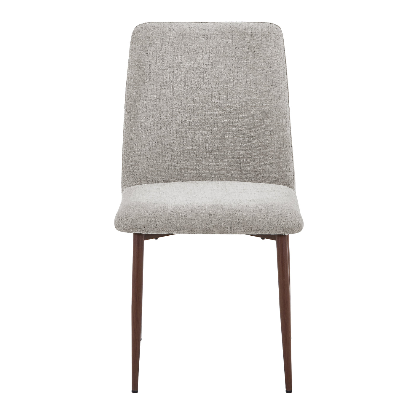 SELIA Lot de 2 chaises en tissu taupe clair pieds couleur bois foncé