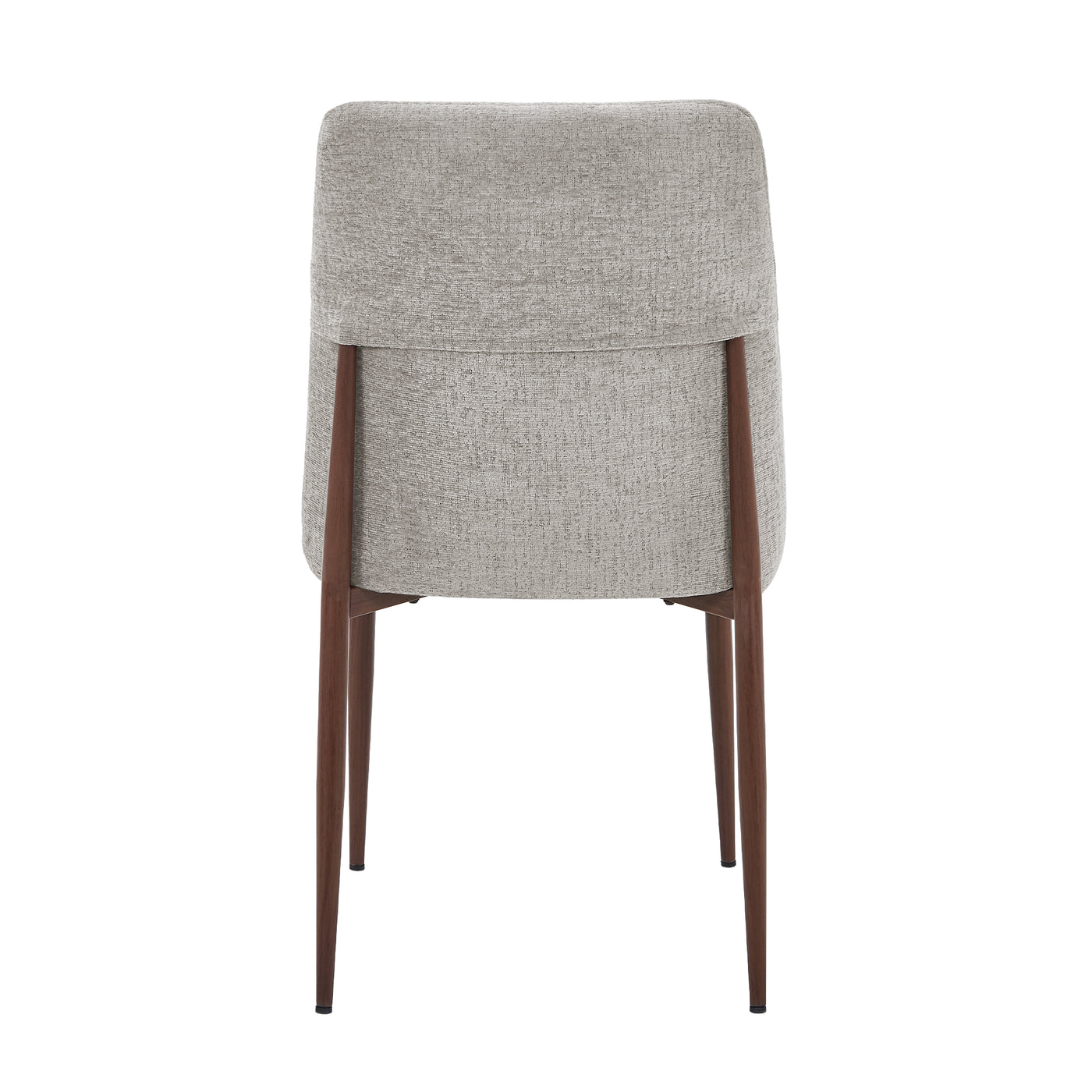 SELIA Lot de 2 chaises en tissu taupe clair pieds couleur bois foncé
