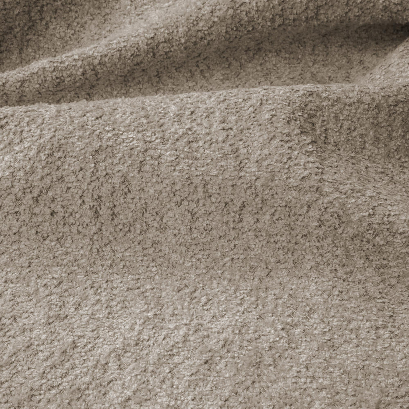 SERENA Canapé d'angle tissu bouclette beige foncé - Angle droit