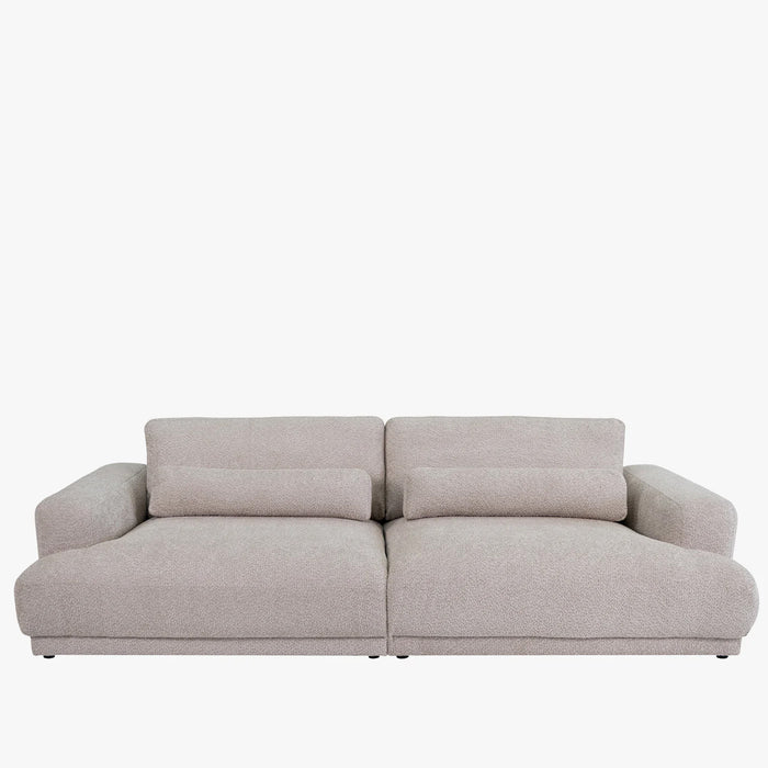 SEYA Canapé 3 places en tissu bouclette beige foncé
