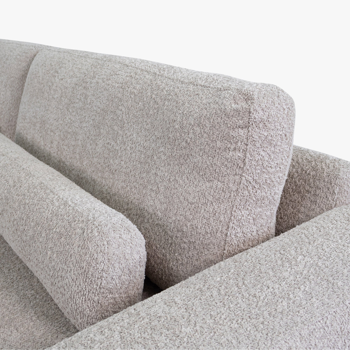 SEYA Canapé 3 places en tissu bouclette beige foncé - Canapés fixes - Mobilier Deco
