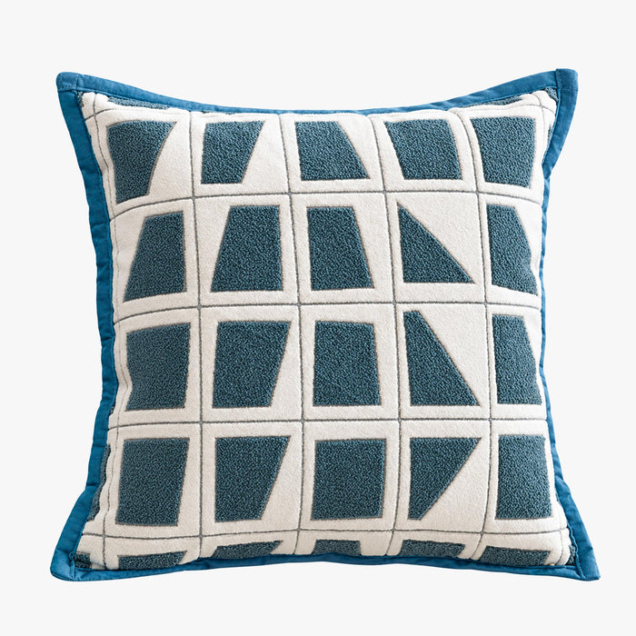 SHAYZ Coussin carré en tissu à motifs blanc et bleu 45x45 cm – Coussins – vue 2