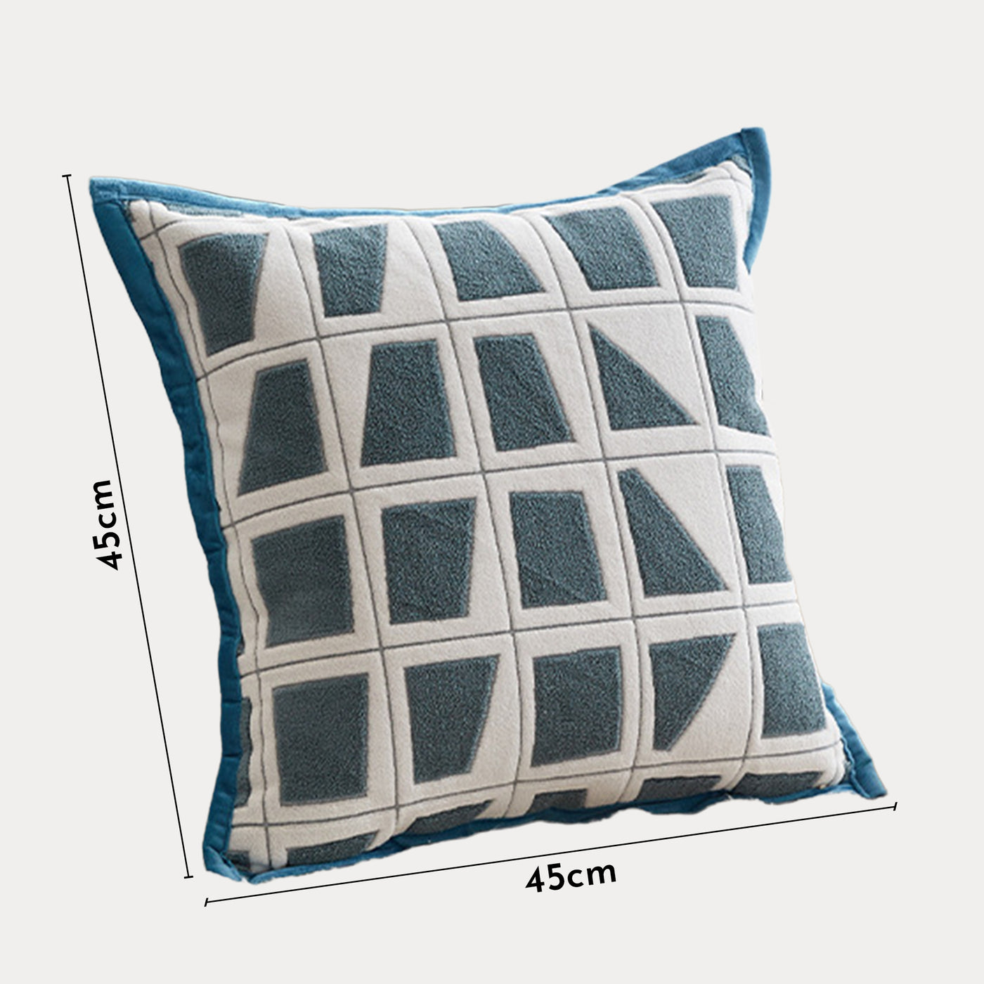 SHAYZ Coussin carré en tissu à motifs blanc et bleu 45x45 cm